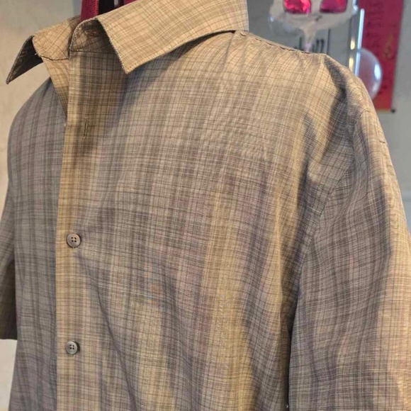 Slim Fit Joseph Abboud Gray Plaid Button Down - Picture 1 of 4